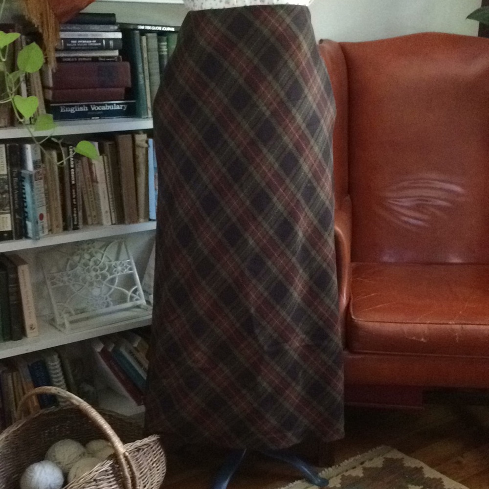 Vintage Plaid, Wool, Maxi Skirt